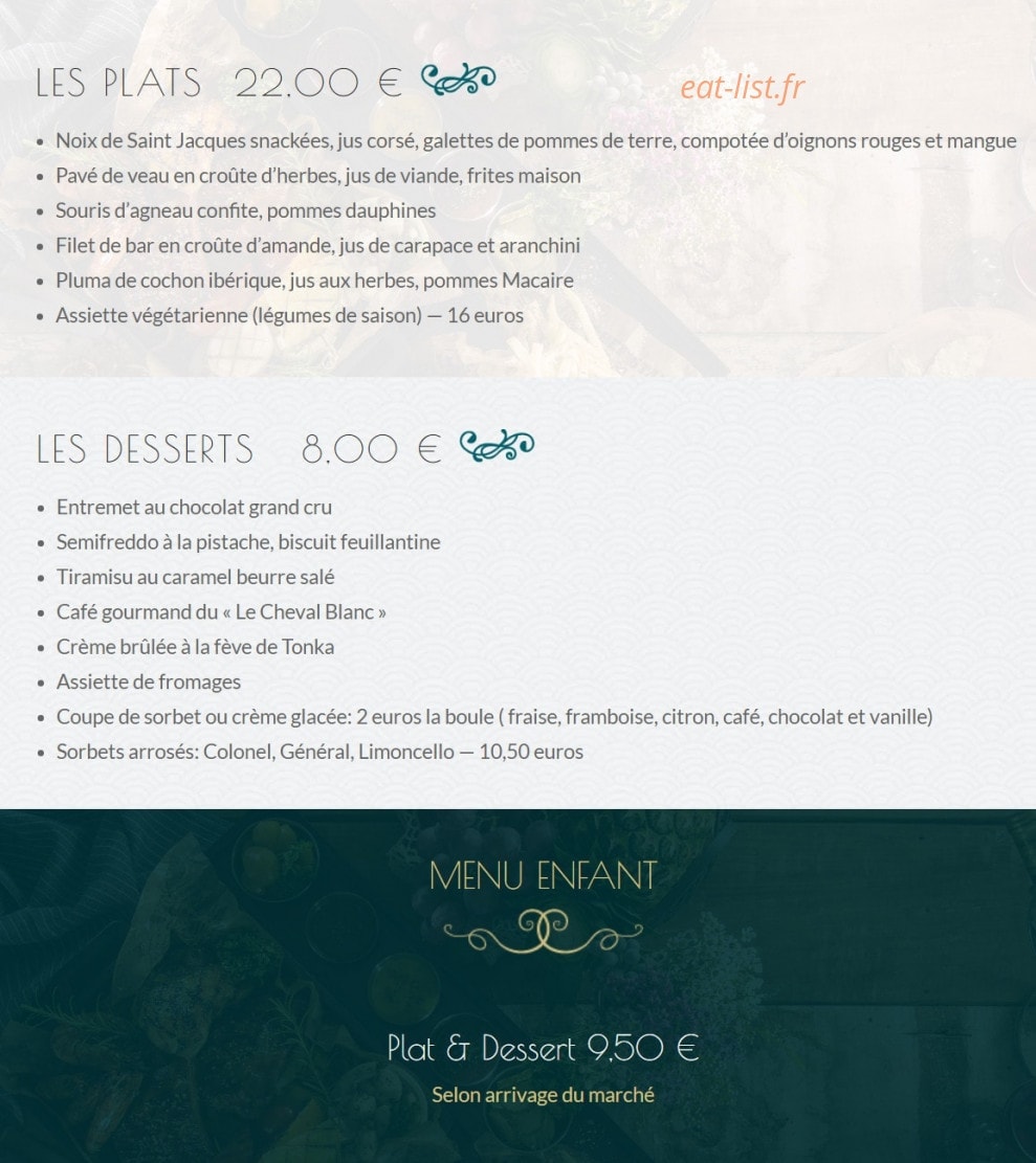 Le Cheval Blanc — carte page 2