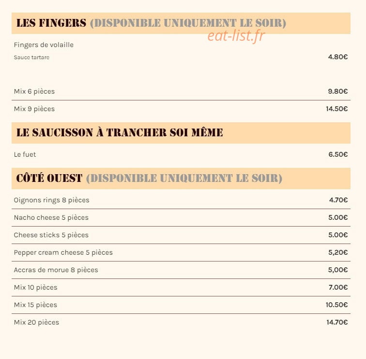 Les Potes au Fût — carte page 1