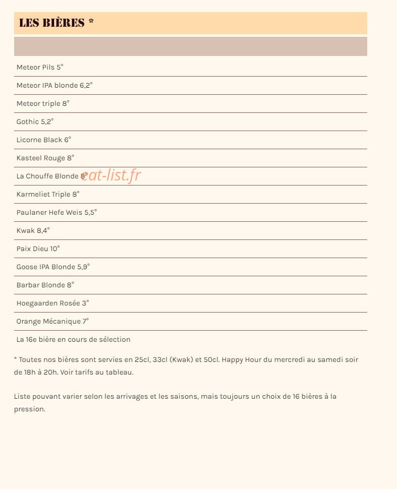 Les Potes au Fût — carte page 9