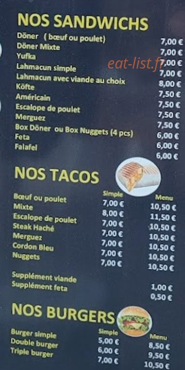 Snack du centre — carte page 3