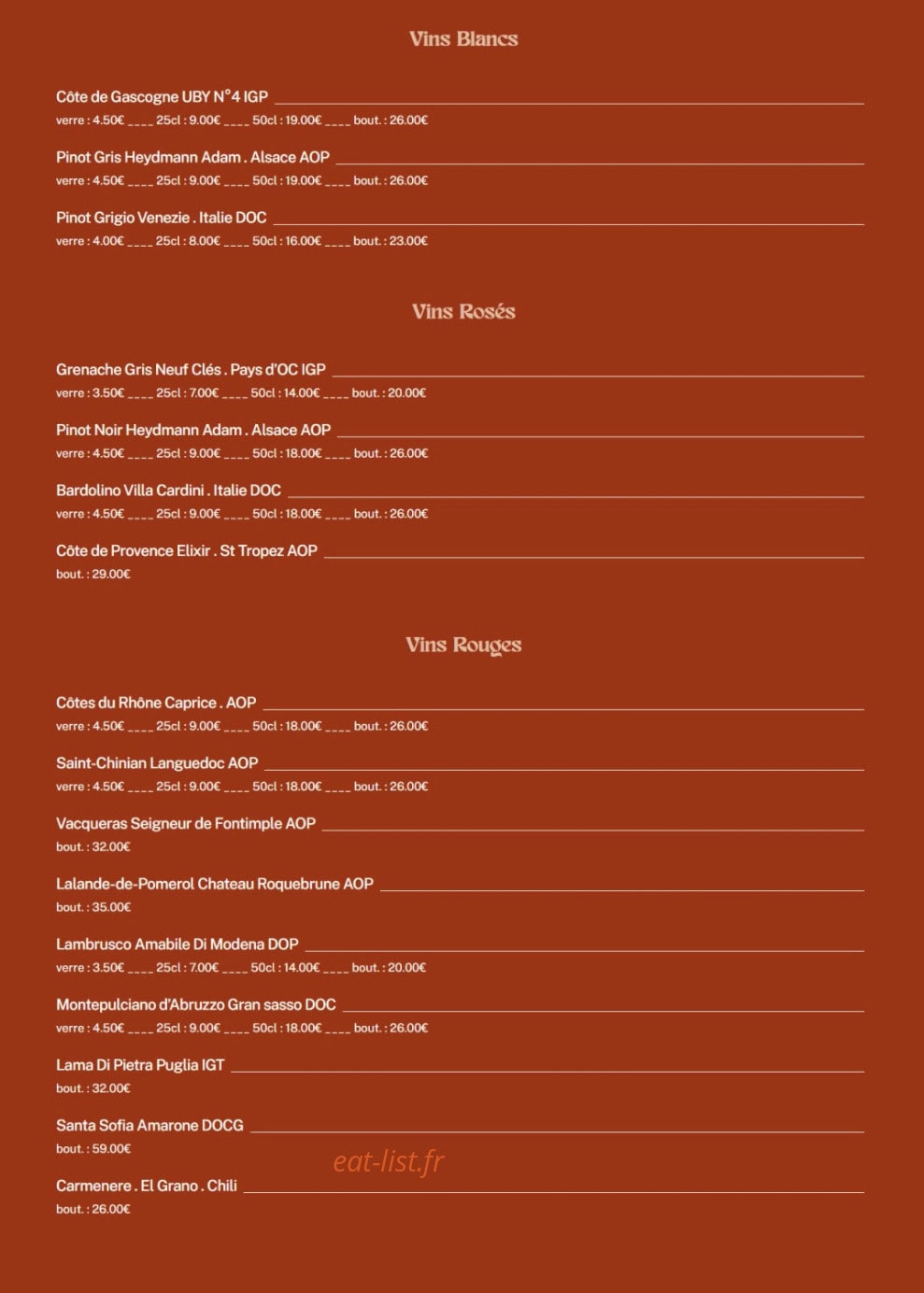 Divino — carte page 10