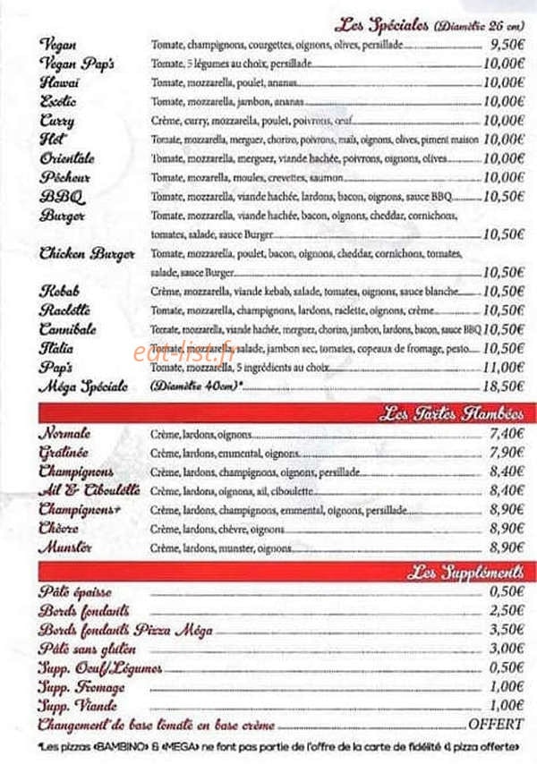 Pizza pap's — carte page 4