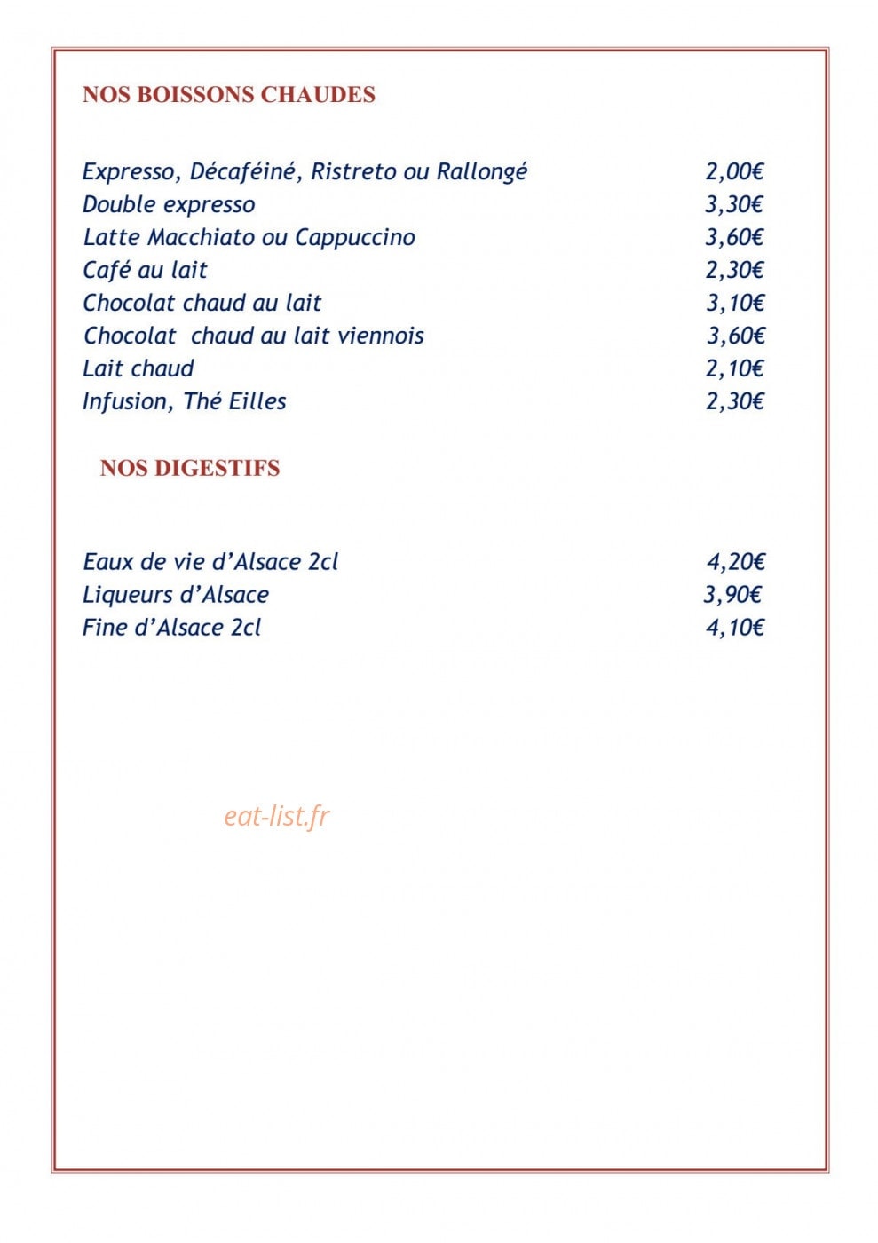 Auberge Hazemann — carte page 7