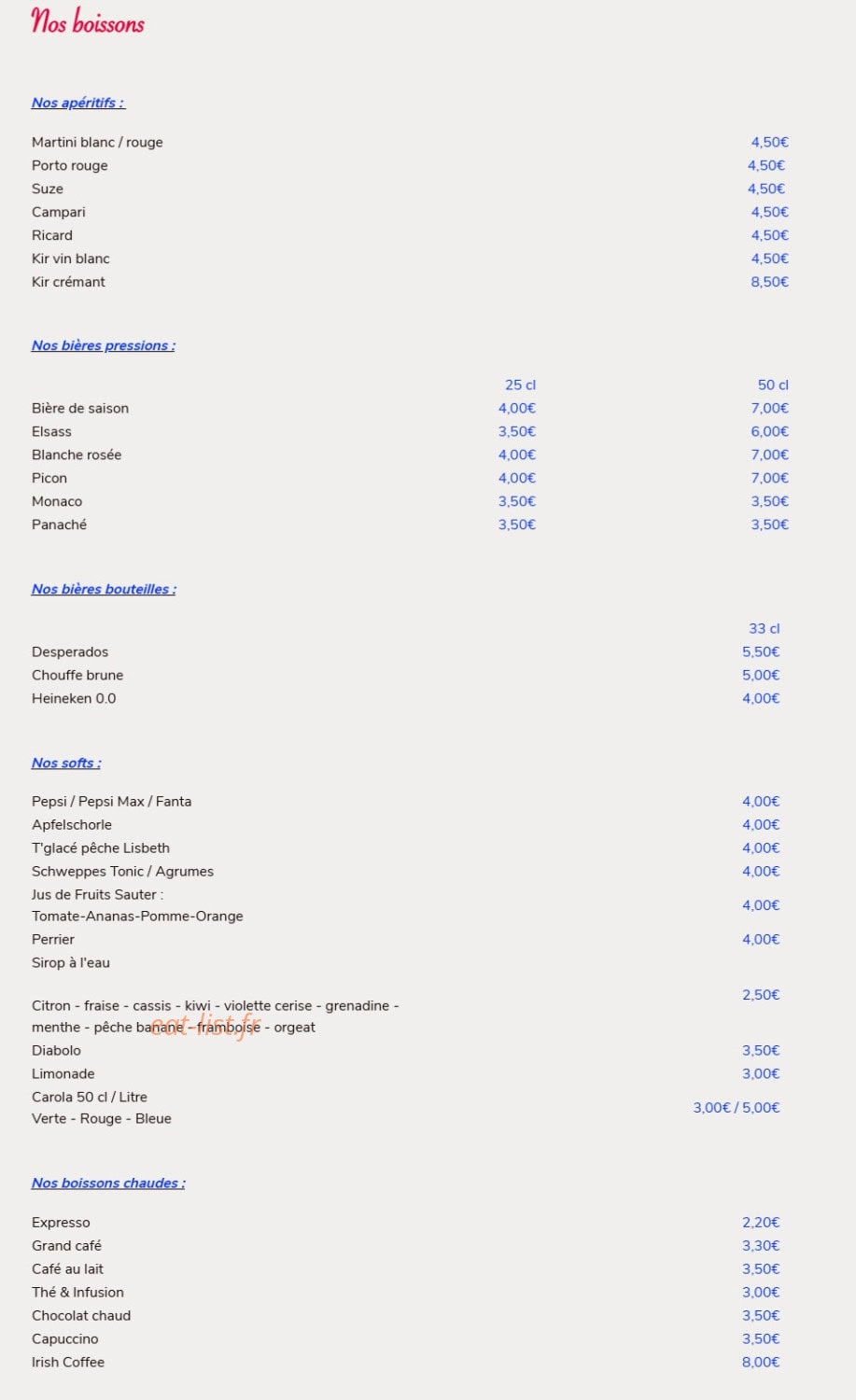 Brasserie Thom’s — carte page 7