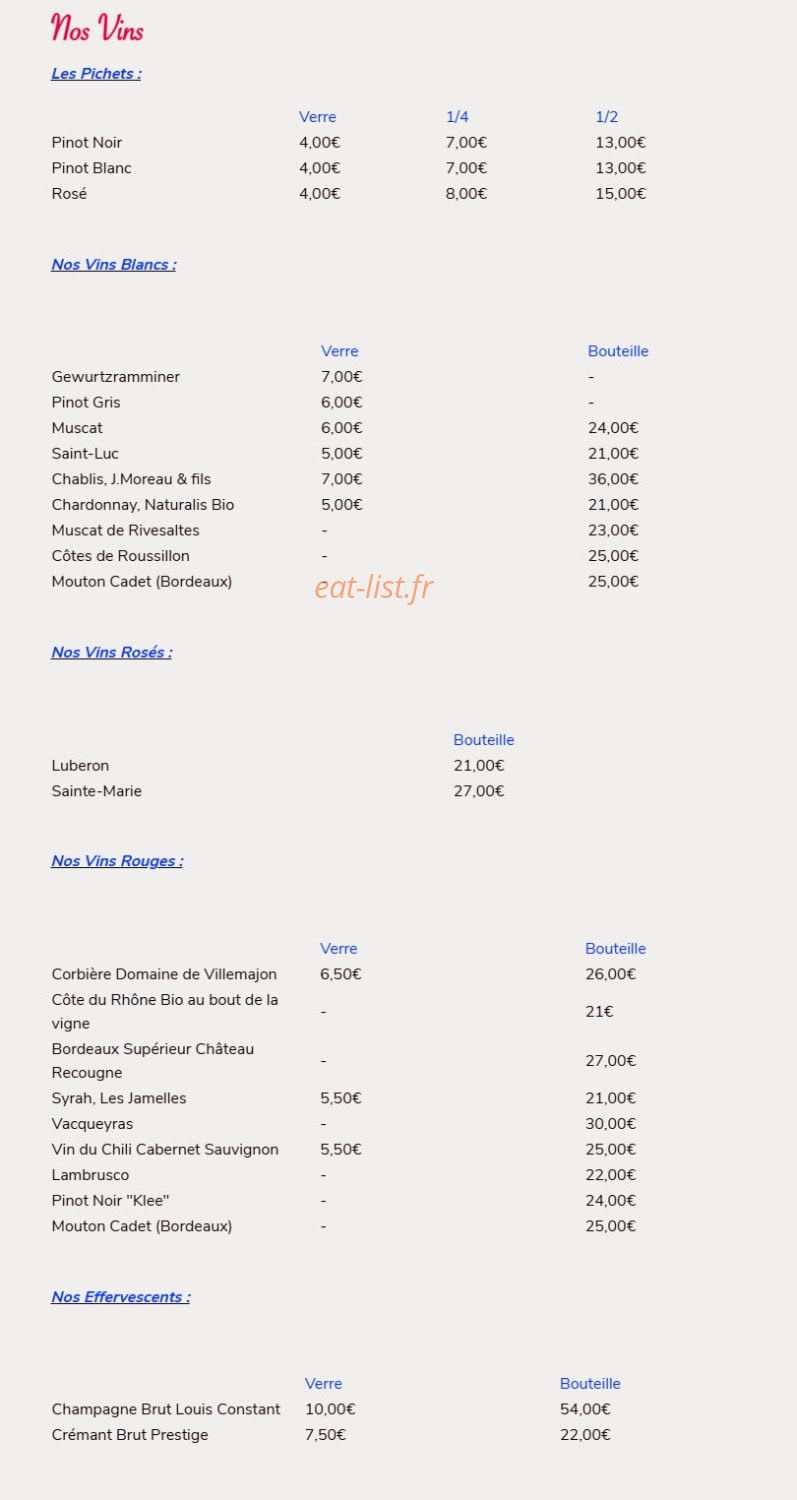 Brasserie Thom’s — carte page 5