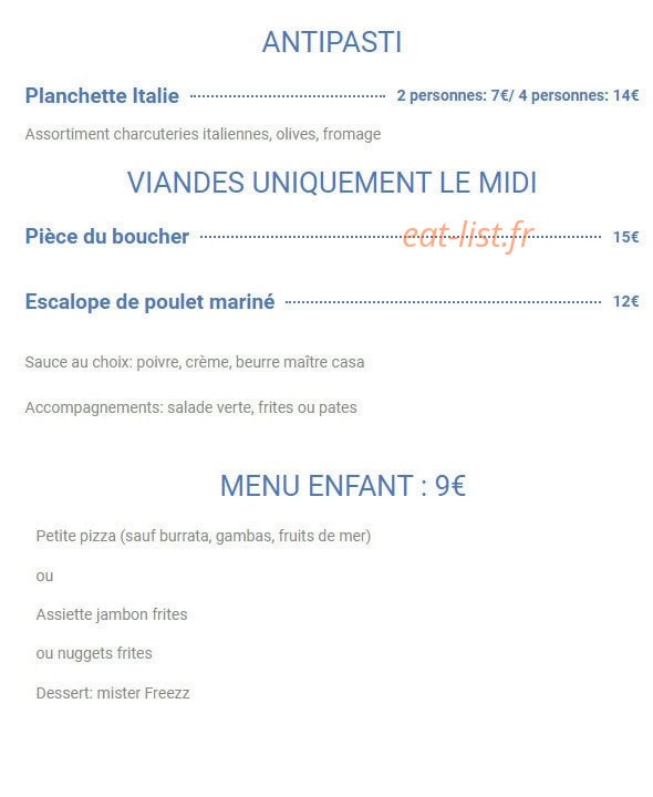Casa Blu — carte page 1