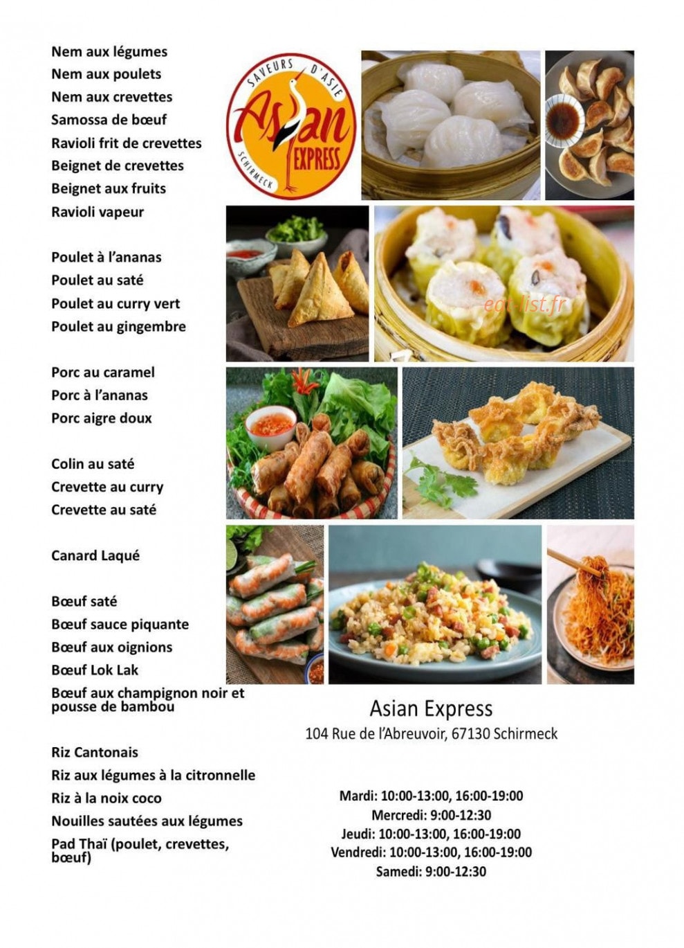 Asian Express — carte page 1