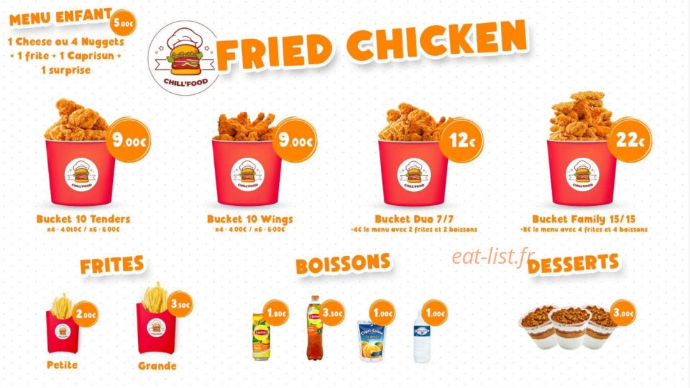 Chill'Food — carte page 3