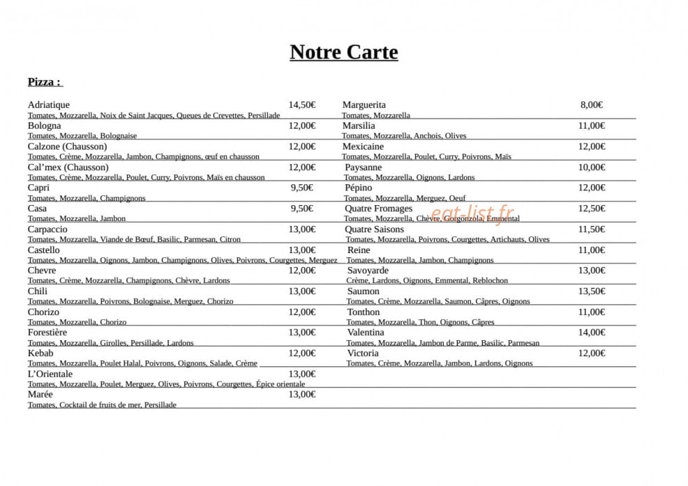 Pizza Castello — carte page 6