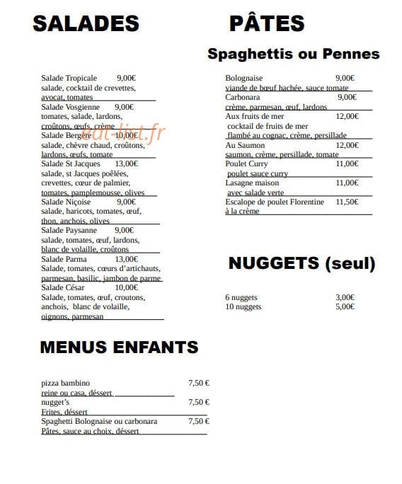 Pizza Castello — carte page 2