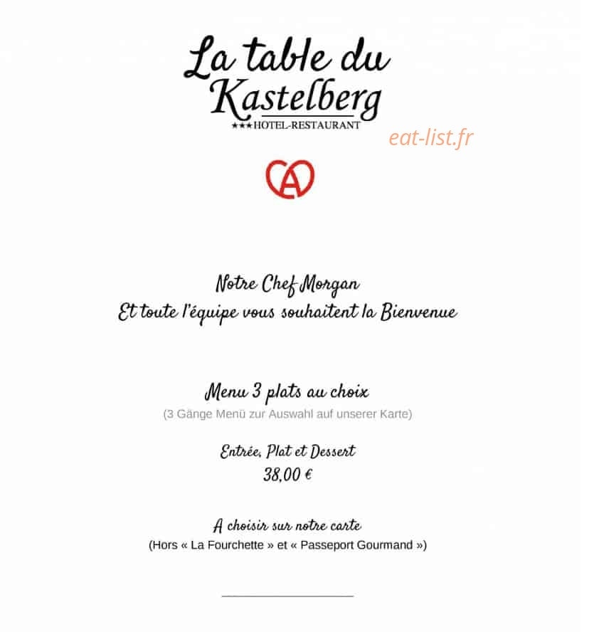 La Table du Kastelberg — carte page 1