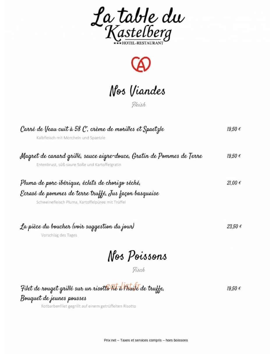 La Table du Kastelberg — carte page 3
