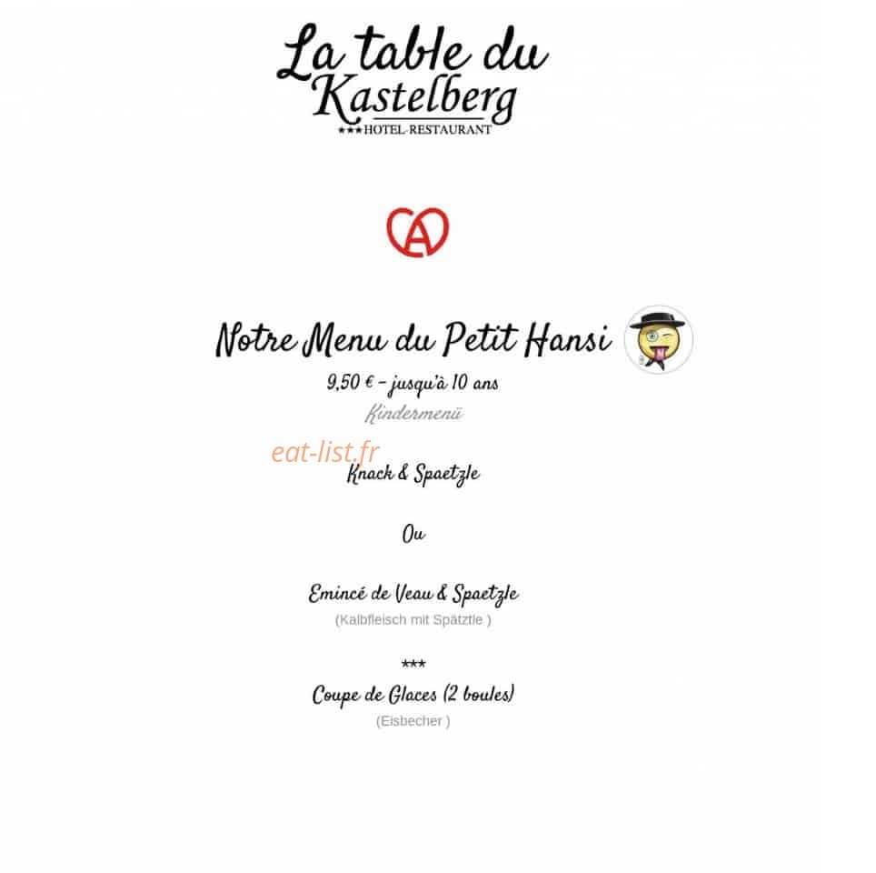 La Table du Kastelberg — carte page 5
