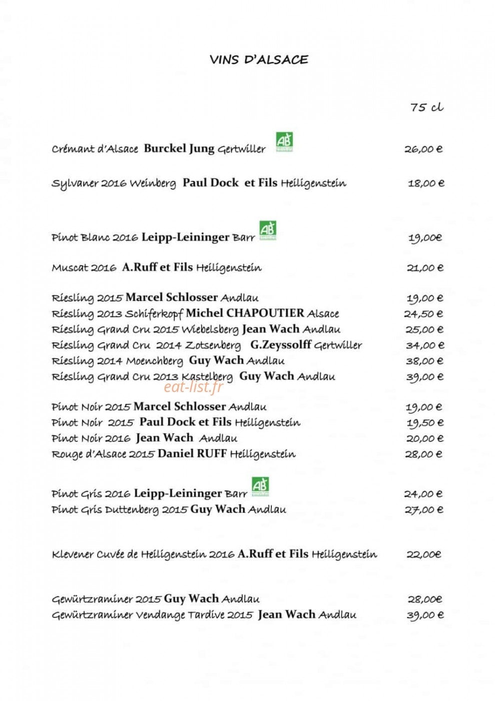 La Table du Kastelberg — carte page 6