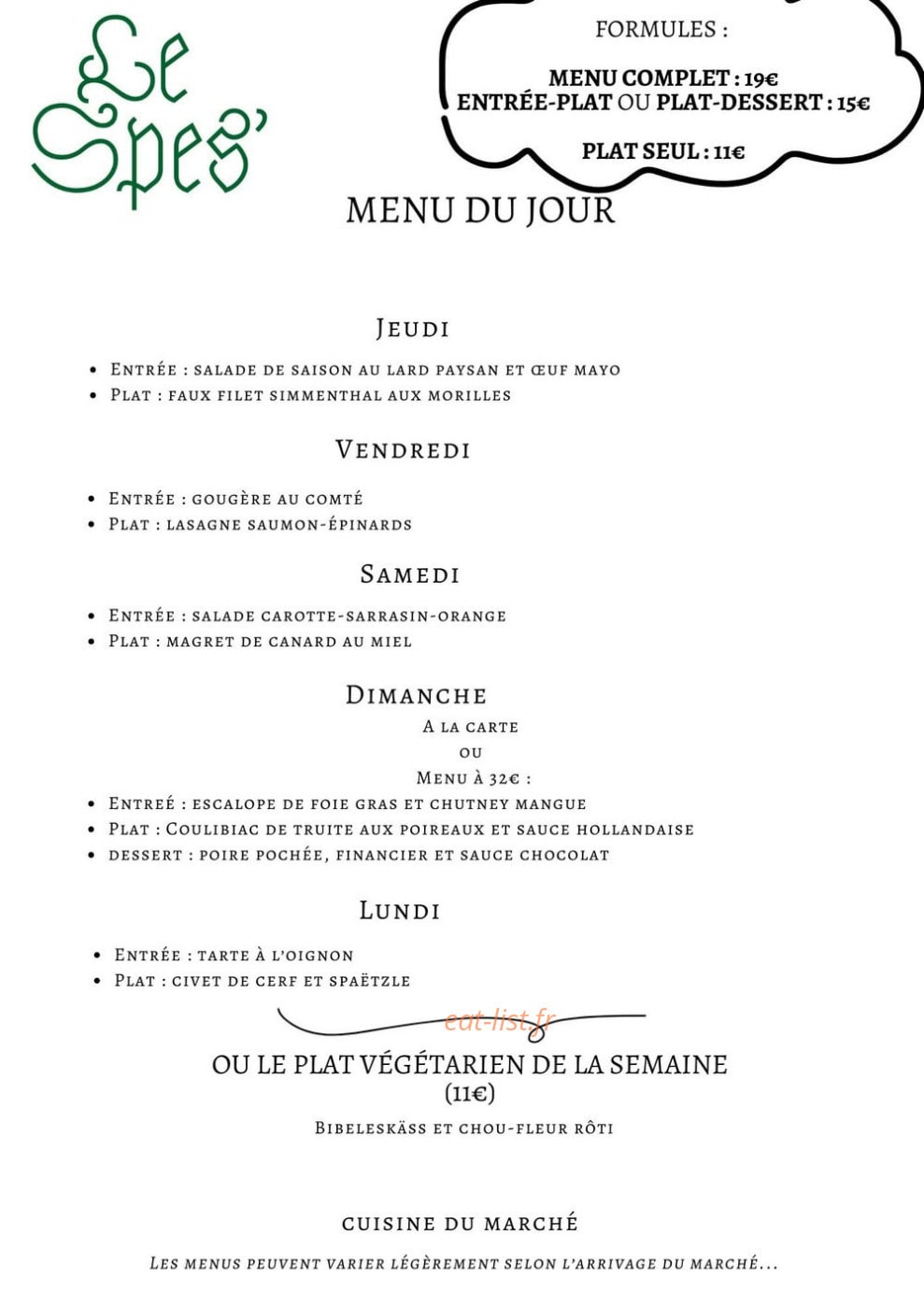 Le Spes’ — carte page 1