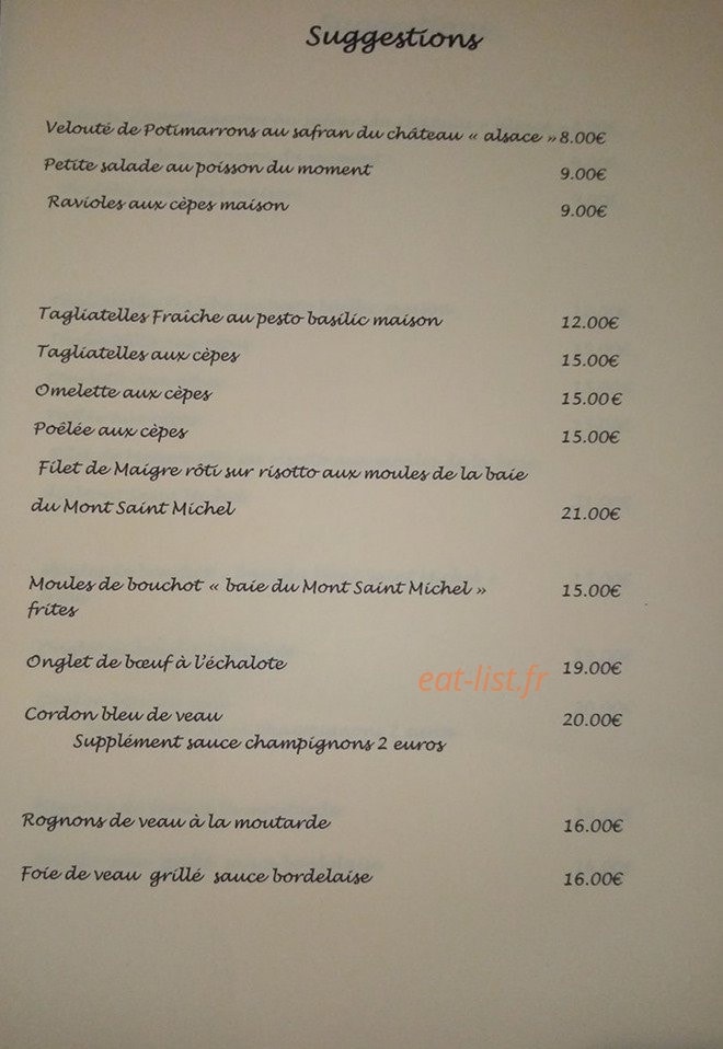 L'Esprit Gourmand — carte page 1
