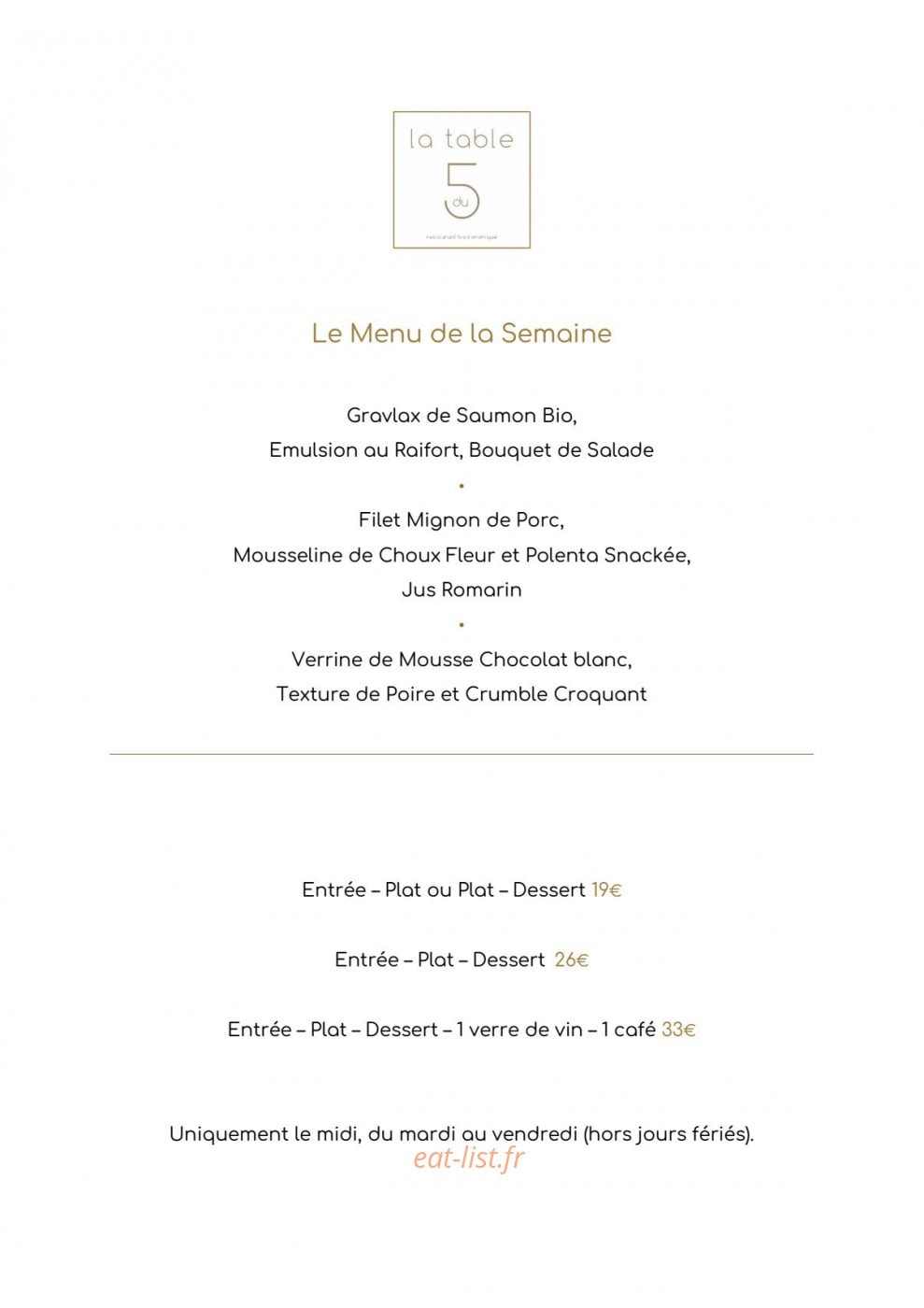 La Table du 5 — carte page 5