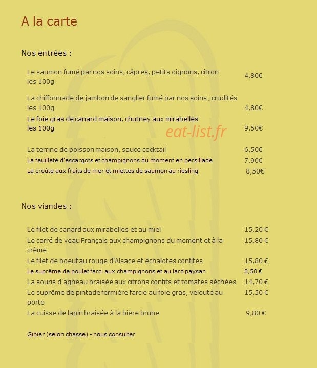 Auberge du Moenchberg — carte page 3