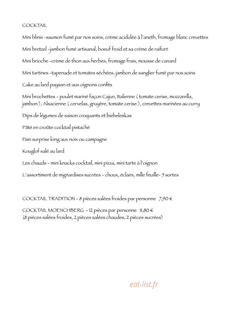 Auberge du Moenchberg — carte page 5