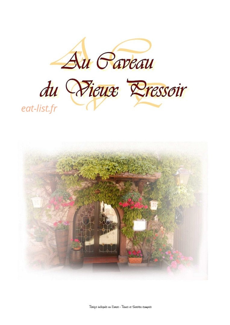 Au Caveau du Vieux Pressoir — carte page 1