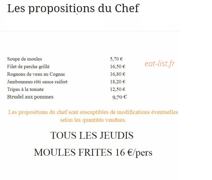 La Petite Auberge — carte page 7