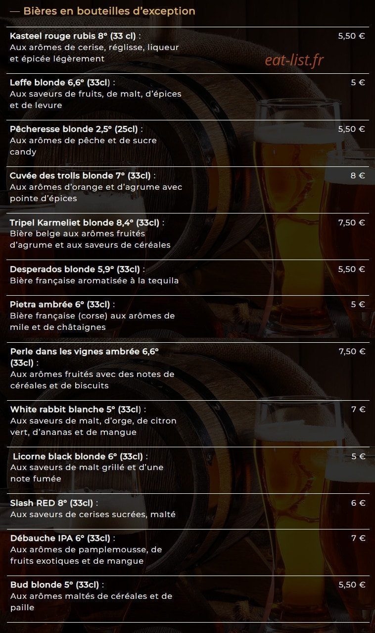 Brasserie l’Ekluse — carte page 6