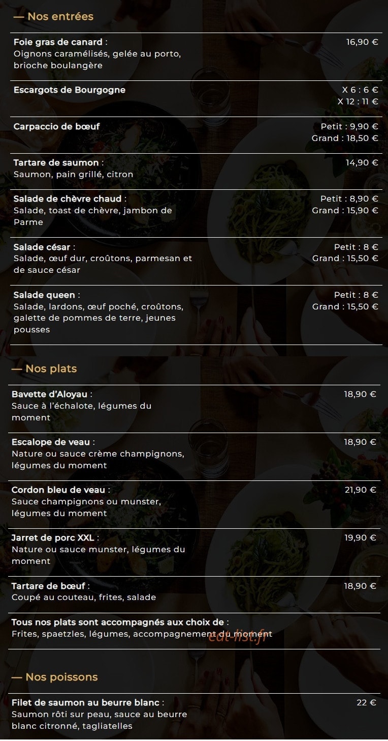 Brasserie l’Ekluse — carte page 1