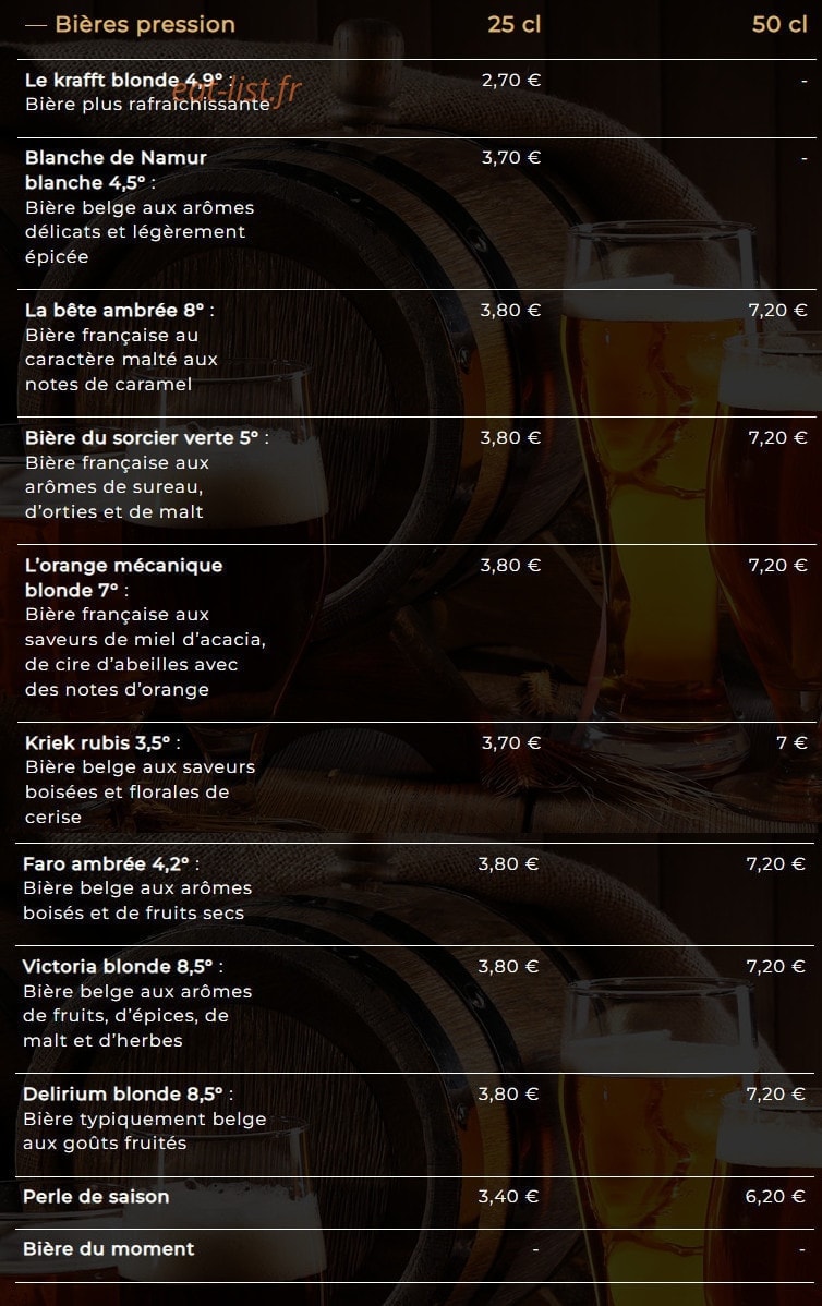 Brasserie l’Ekluse — carte page 5