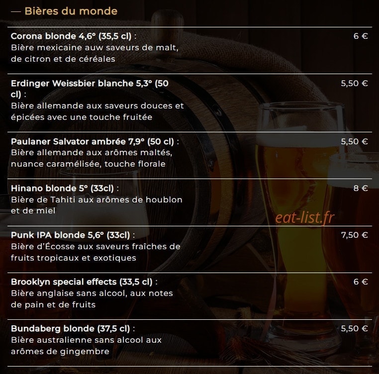 Brasserie l’Ekluse — carte page 7