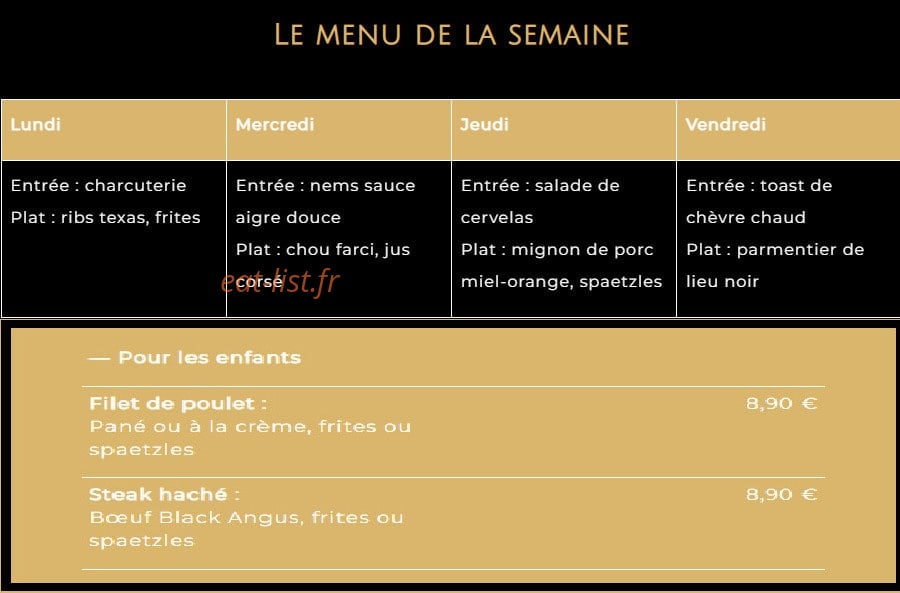 Brasserie l’Ekluse — carte page 2