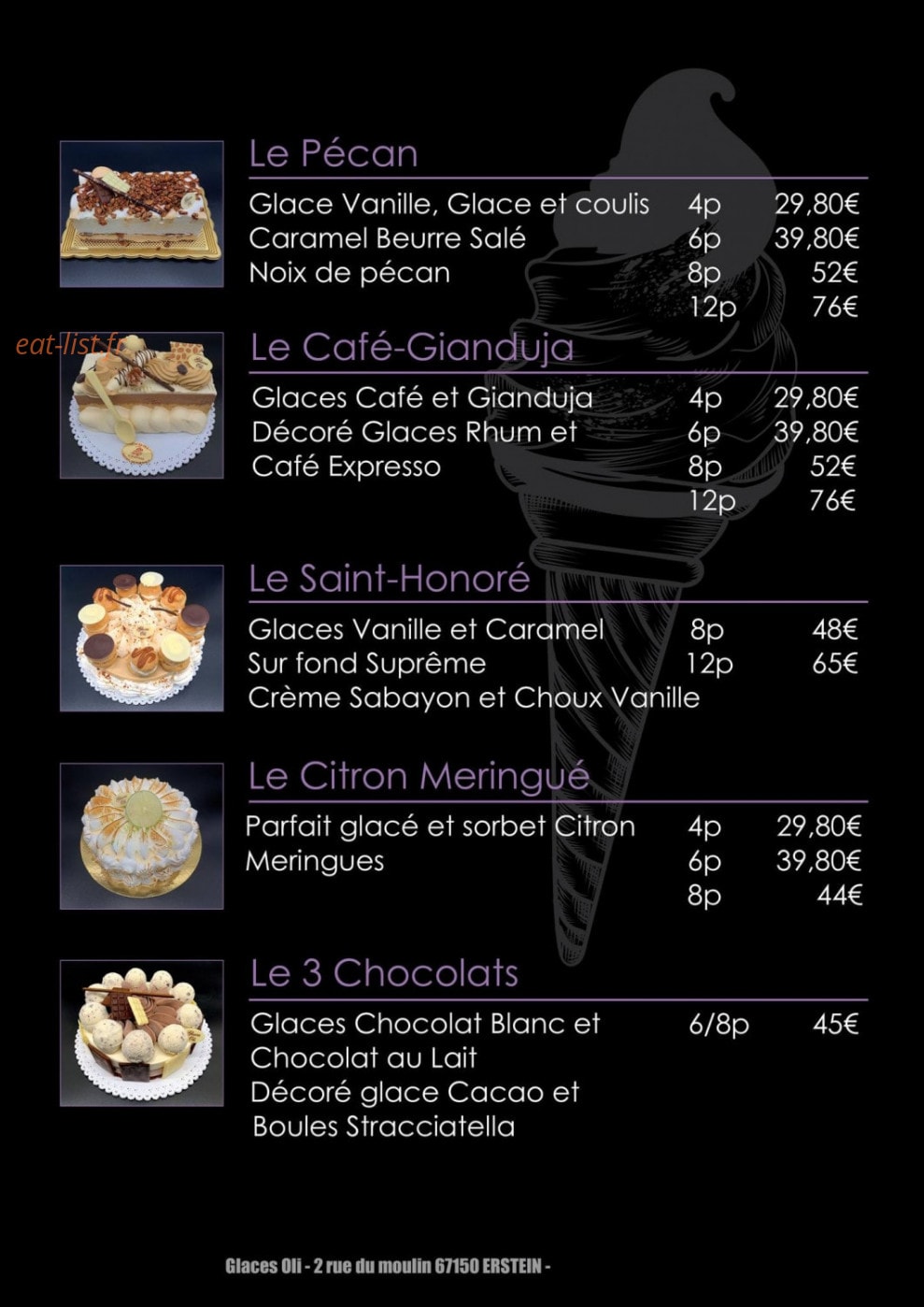 Glaces Oli — carte page 5
