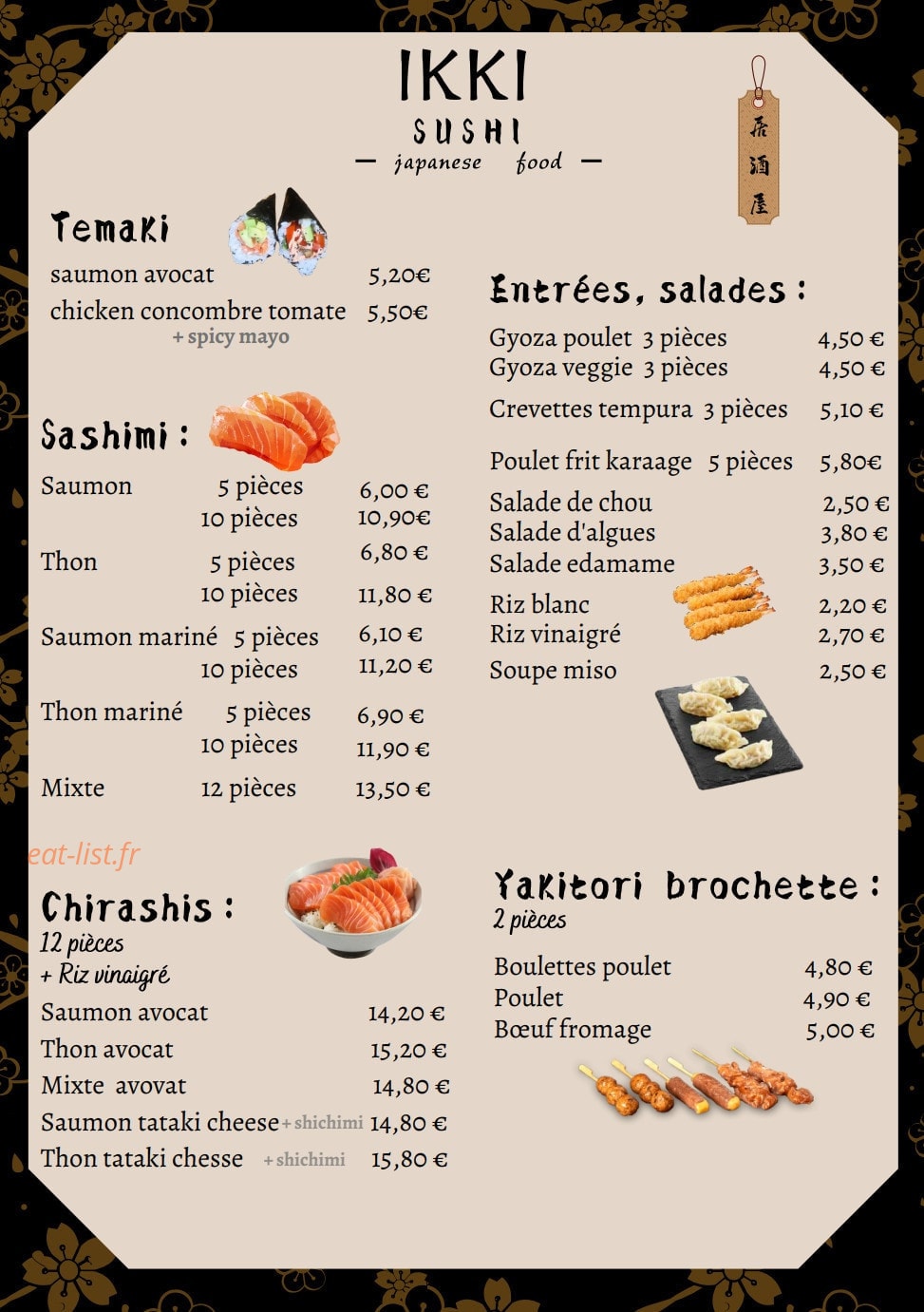 Ikki Sushi — carte page 3