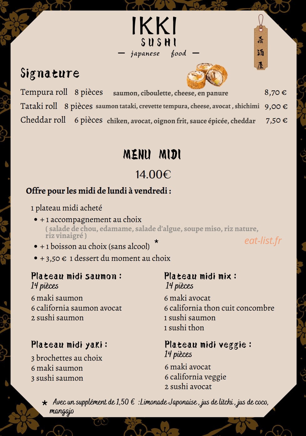 Ikki Sushi — carte page 4