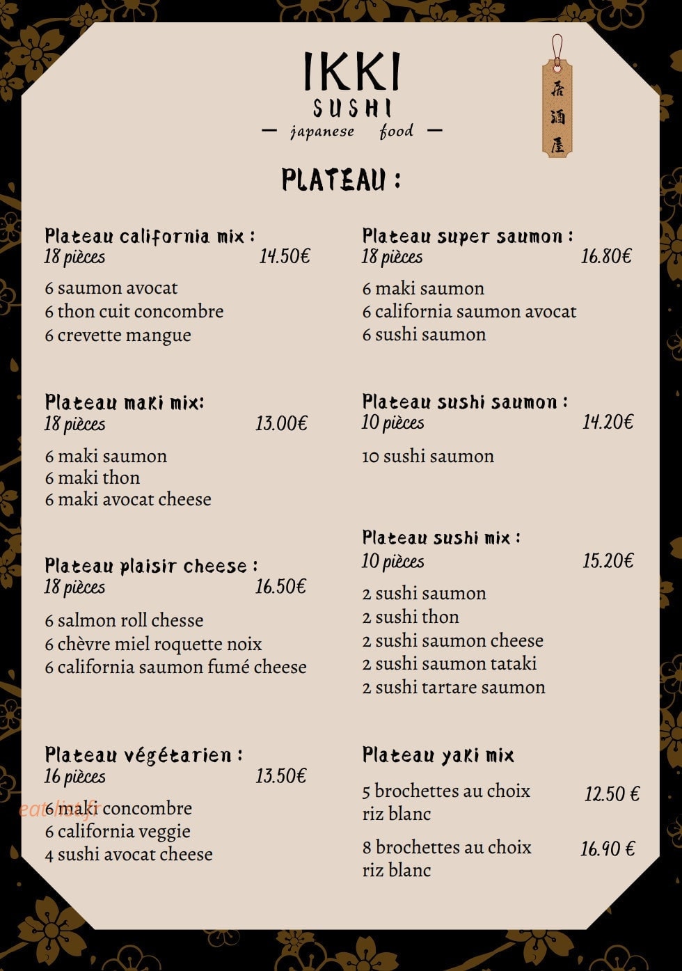 Ikki Sushi — carte page 6