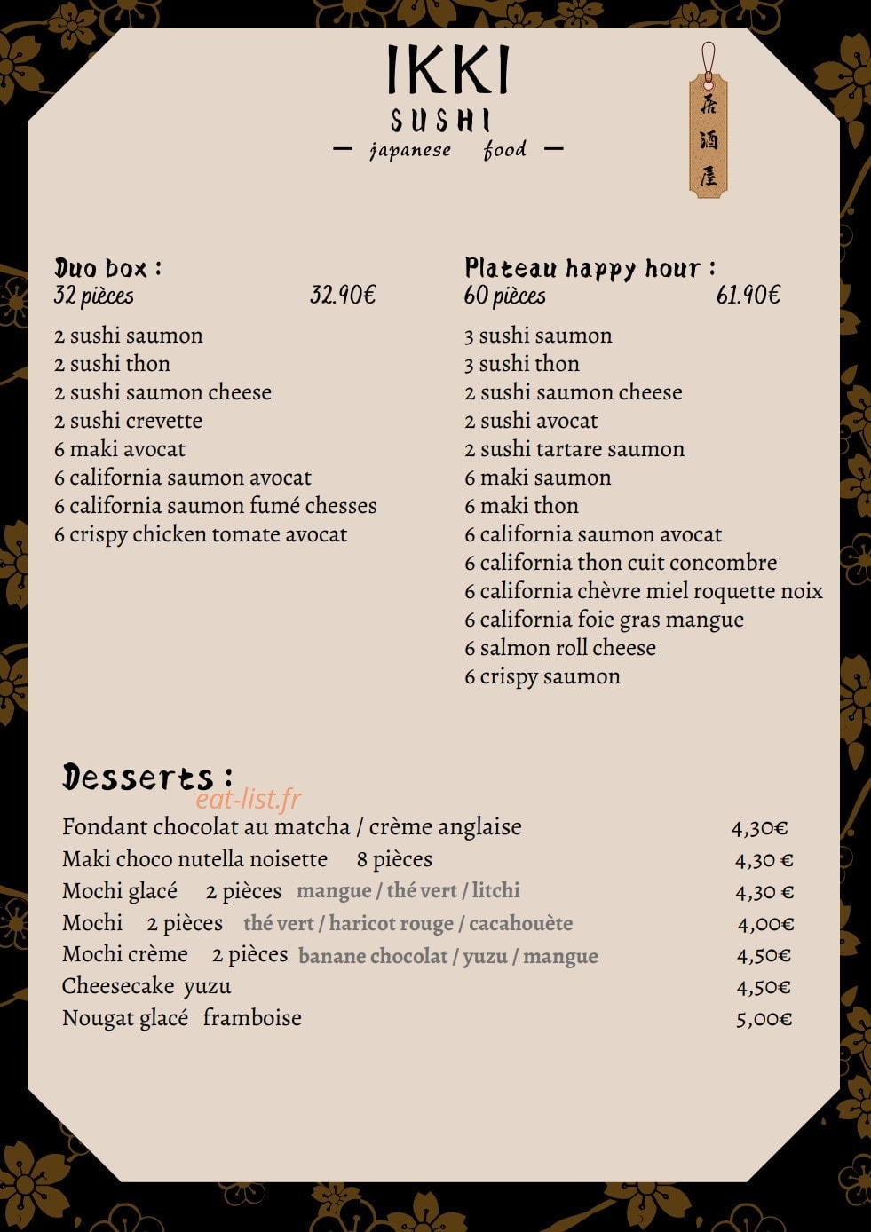 Ikki Sushi — carte page 7