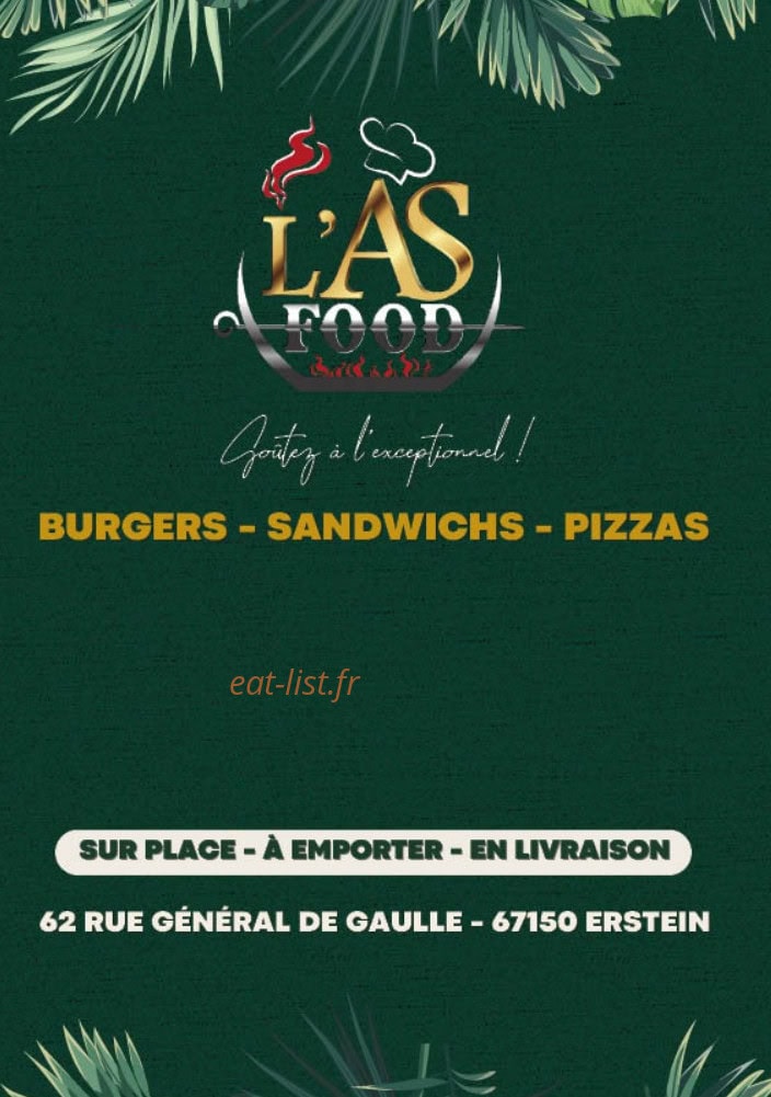 L'As food — carte page 1
