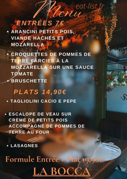 La Bocca — carte page 1