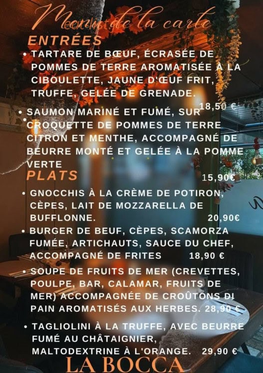 La Bocca — carte page 2