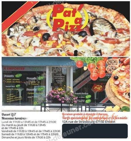 Pat à Pizz — carte page 1