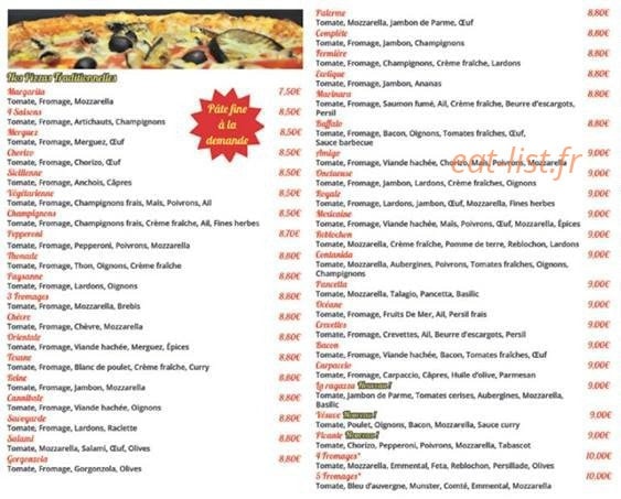 Pat à Pizz — carte page 2