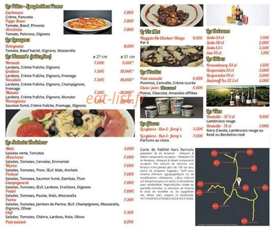 Pat à Pizz — carte page 4