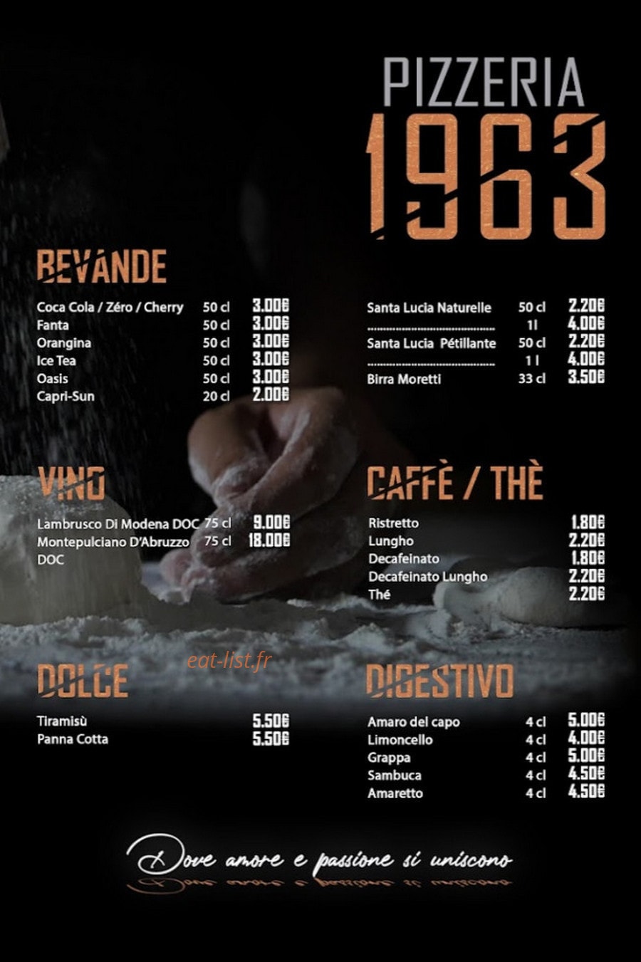 Pizzeria 1963 — carte page 2