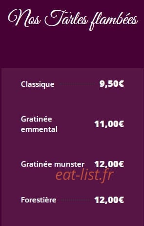Restaurant le B — carte page 3