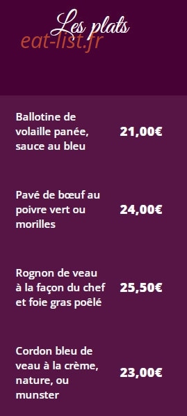 Restaurant le B — carte page 4