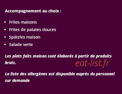 Restaurant le B — carte page 6