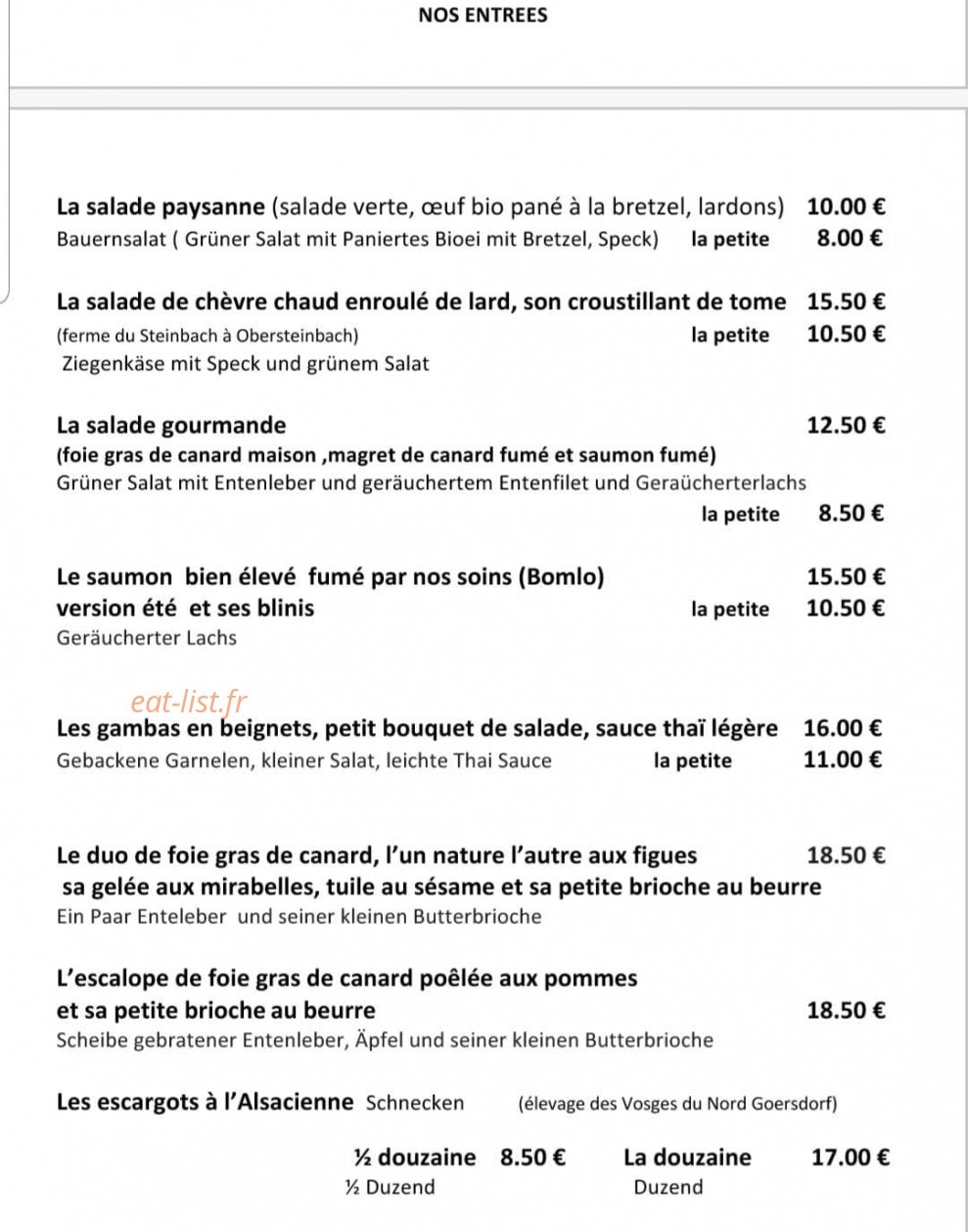 Au Tonneau Fleuri — carte page 1