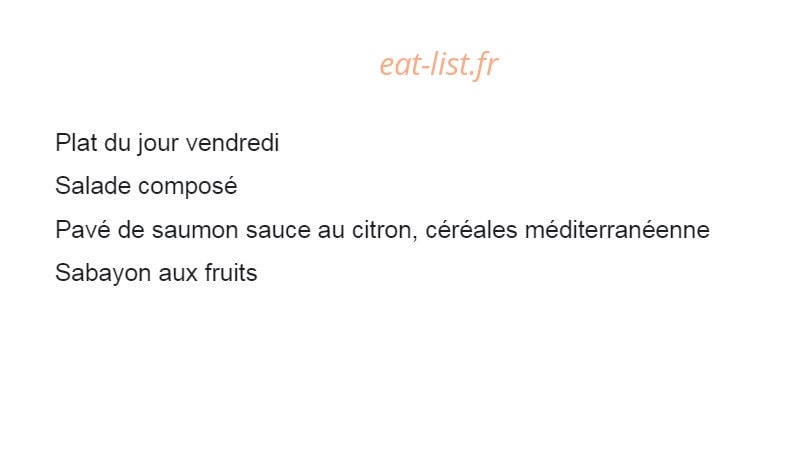 Restaurant de la Gare — carte page 1