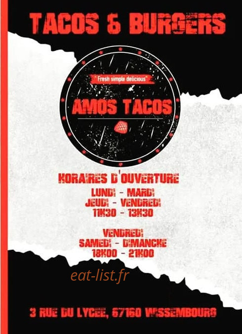 Amos Tacos — carte page 1