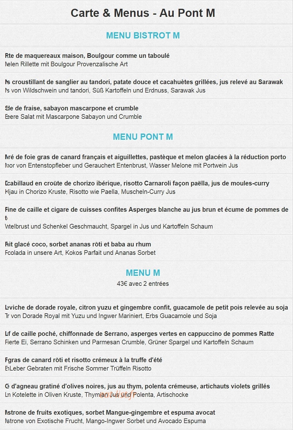 Au Pont M — carte page 1
