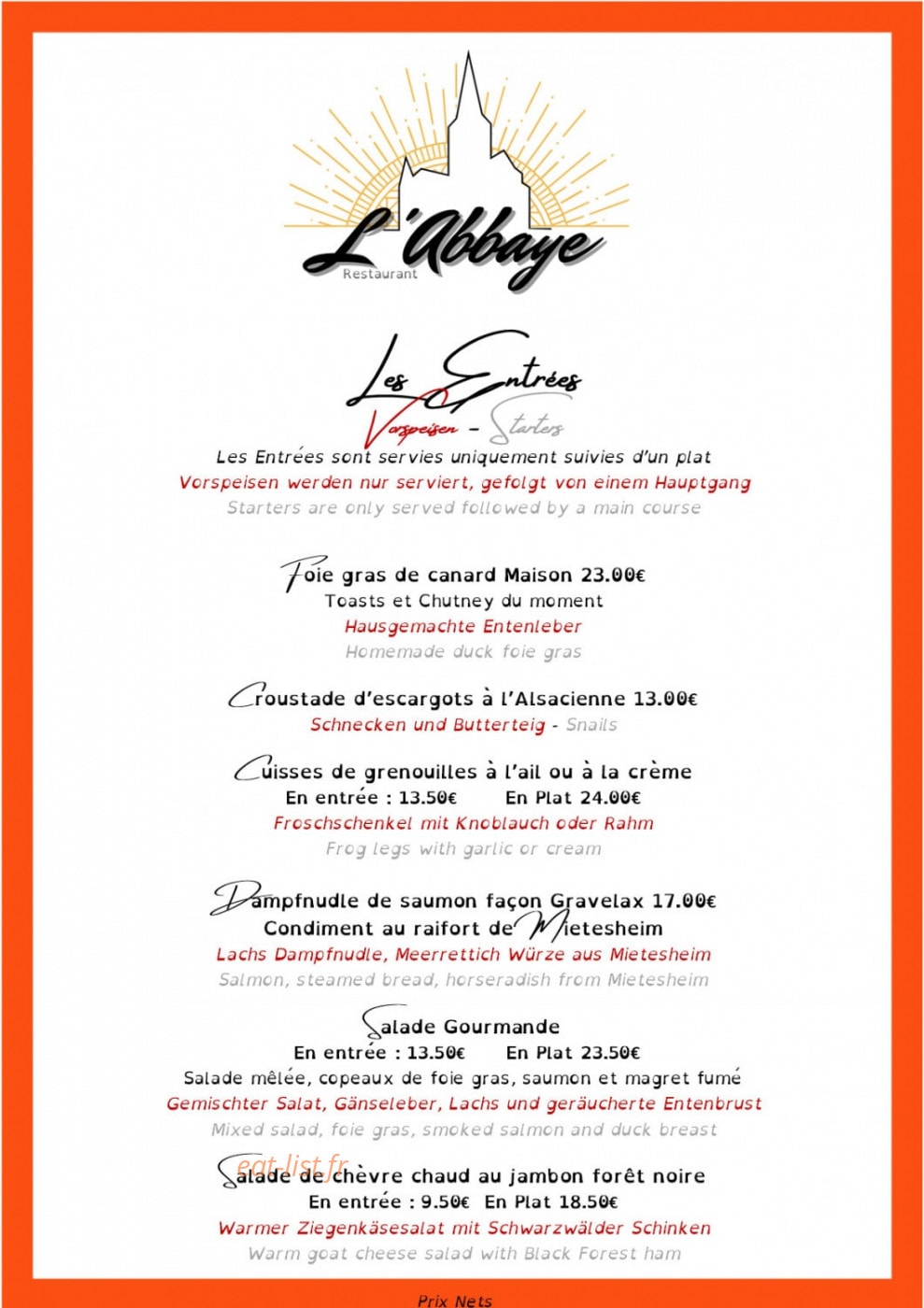 L'Abbaye — carte page 1